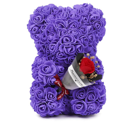 Mothers Day Mom Gifts Girlfriend Birthday Gifts Women Rose Teddy Bear Artificial Flower Anniversary Valentines Day Birthday Gift